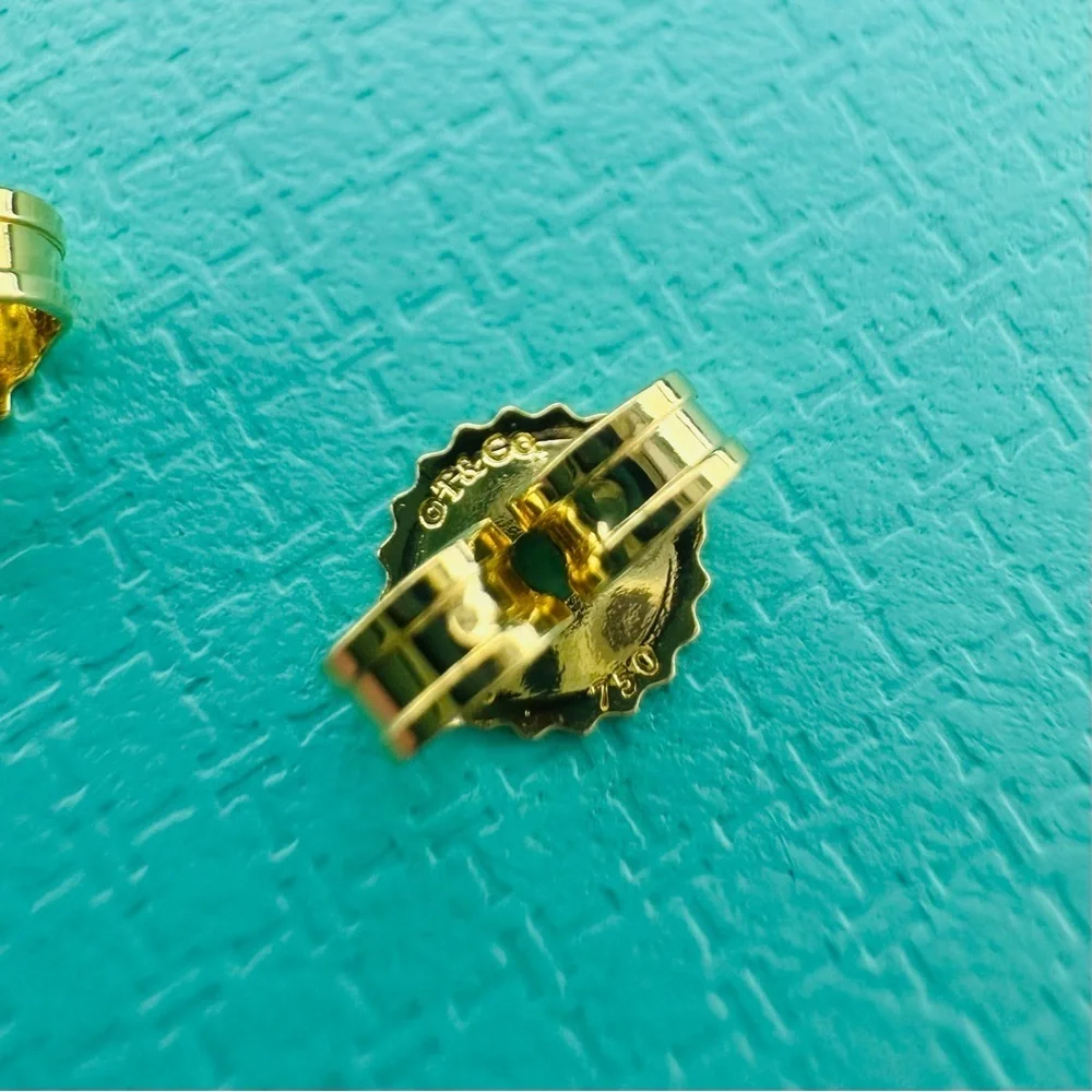RARE Tiffany & Co. Diamond 18K Yellow Gold Garden Flower Earrings with Packaging